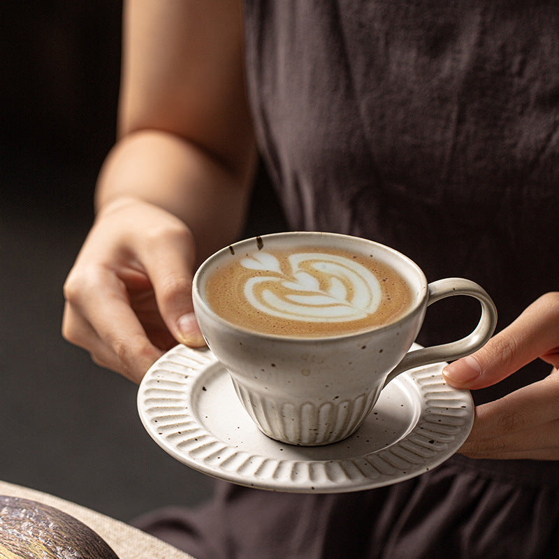 Gohobi Japanese Retro Coffee Cup and Saucer Set