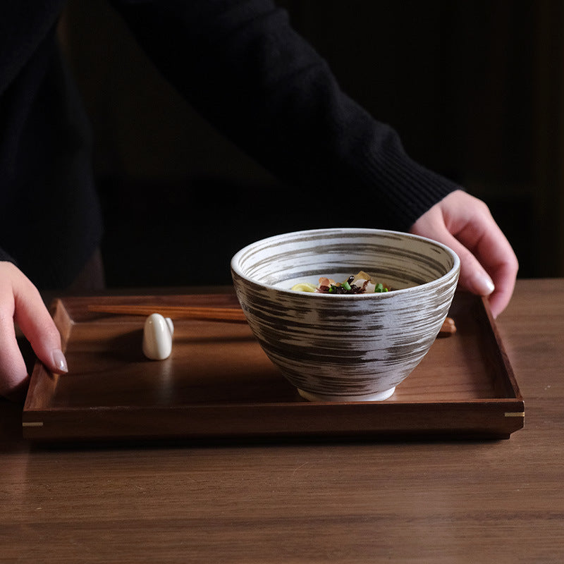 Bol à riz en céramique rétro importé du Japon, bol à chapeau Minoya Shino, vaisselle de ménage japonaise