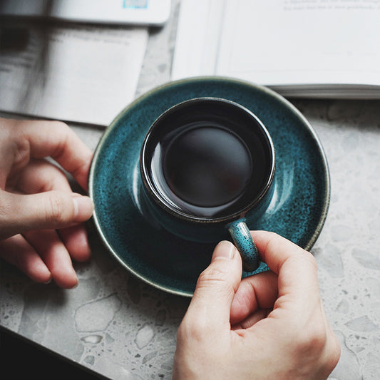 Gohobi Ceramic Coffee Cup and Saucer Set