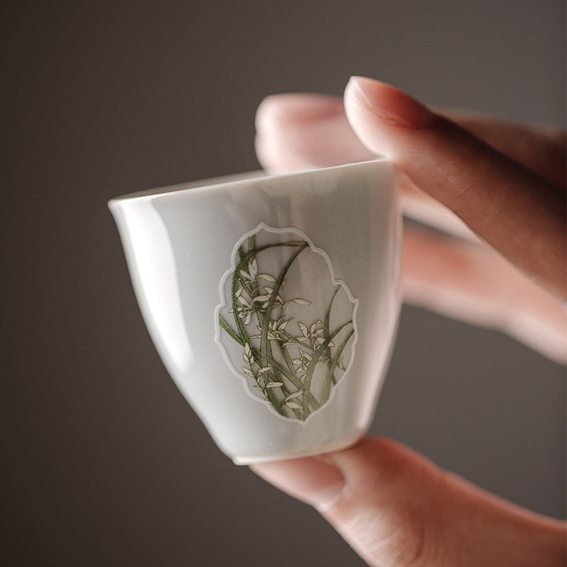 Tasse à thé blanche Gohobi Vintage Window