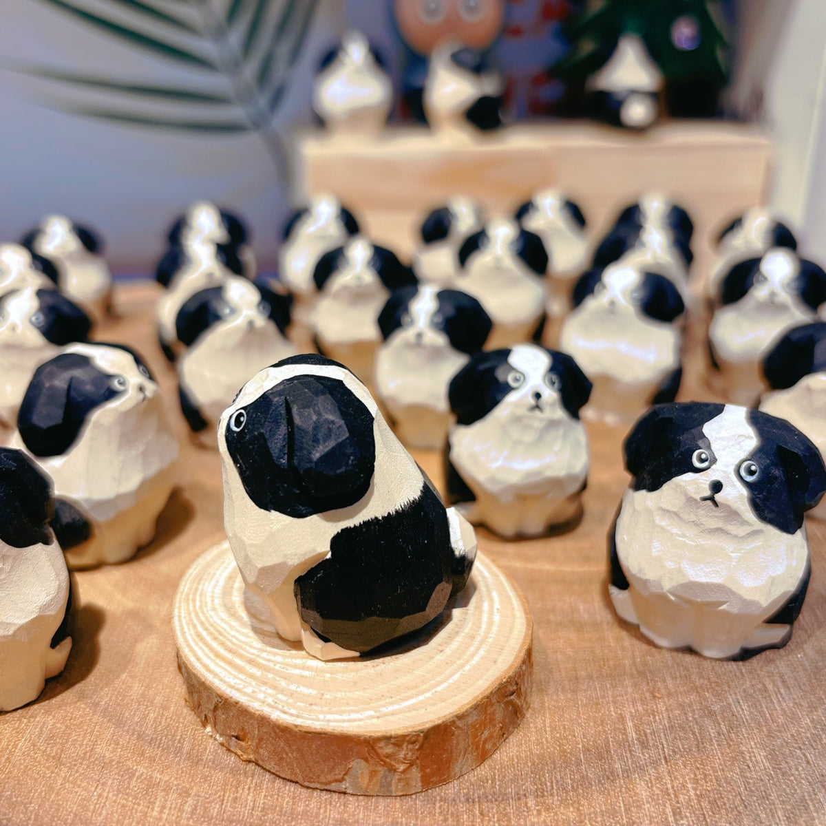 Décoration de chien Border Collie en bois fabriquée à la main par Gohobi
