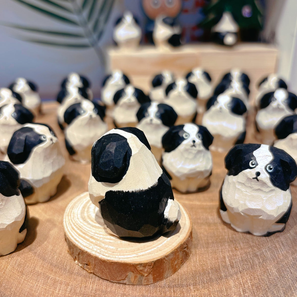Décoration de chien Border Collie en bois fabriquée à la main par Gohobi