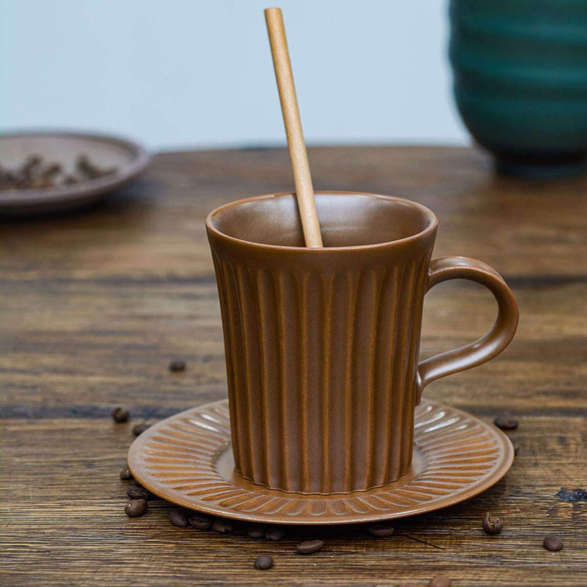 Gohobi Handmade Tall Vintage Japanese Stoneware Coffee Mug (No Saucer)