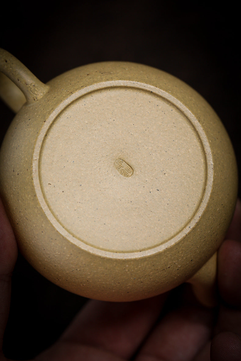 Gohobi Handmade Yixing Green Zisha Clay Junde Teapot – 110ml “Ben Lü” Clay Gongfu Teapot with Inner Push Hole, Thin-Walled Design for Chaozhou Brewing