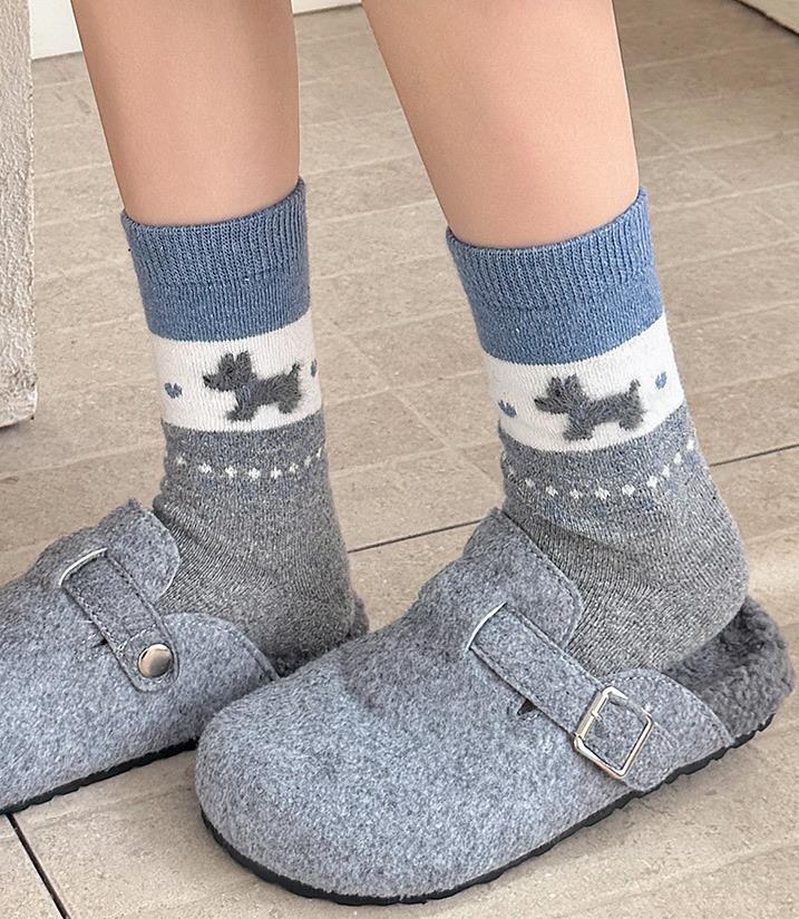 Gohobi Blue-Grey Puppy Women Socks
