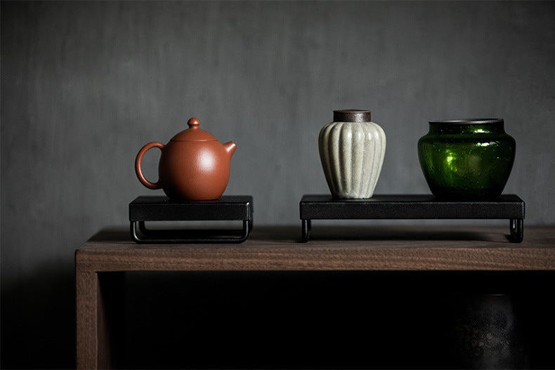 Plateau carré en fer noir style japonais Gohobi Wabi-Sabi 006