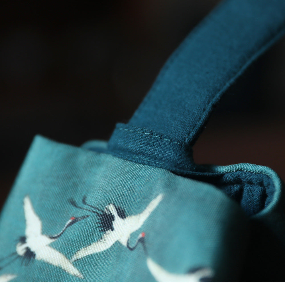 Gohobi Birds Mountains Rivers Teaware Storage Travel Bag (Handle Version) Shifuku