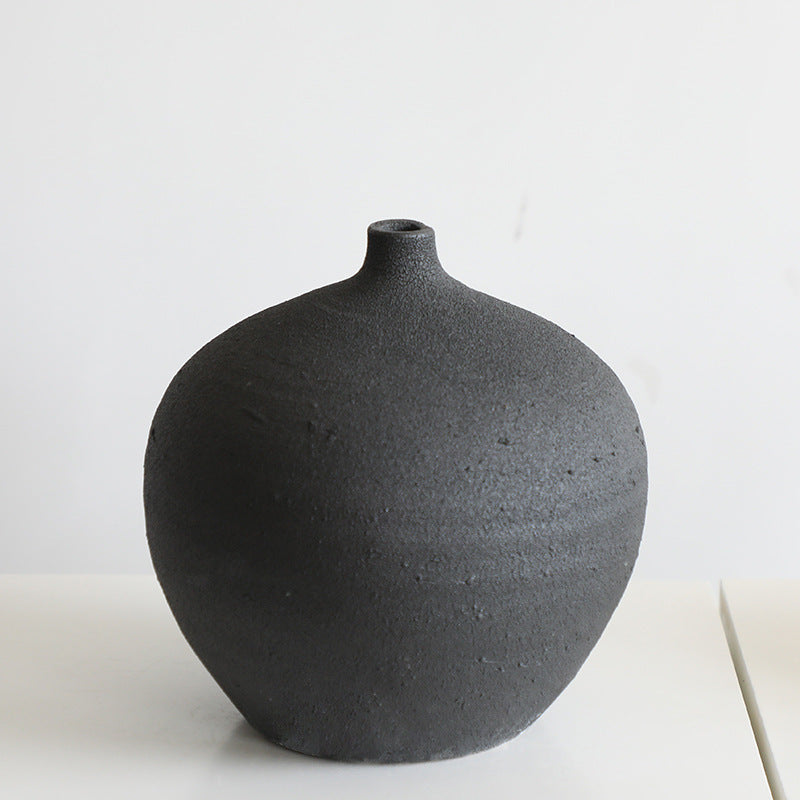 Gohobi Handmade New Chinese Style Coarse Pottery Vase