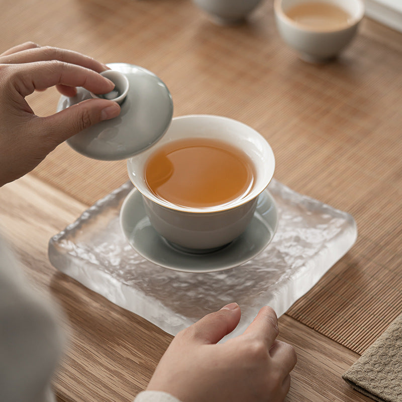 Gohobi Japanese-style Ice Ash Soot Glaze Sancai Gaiwan