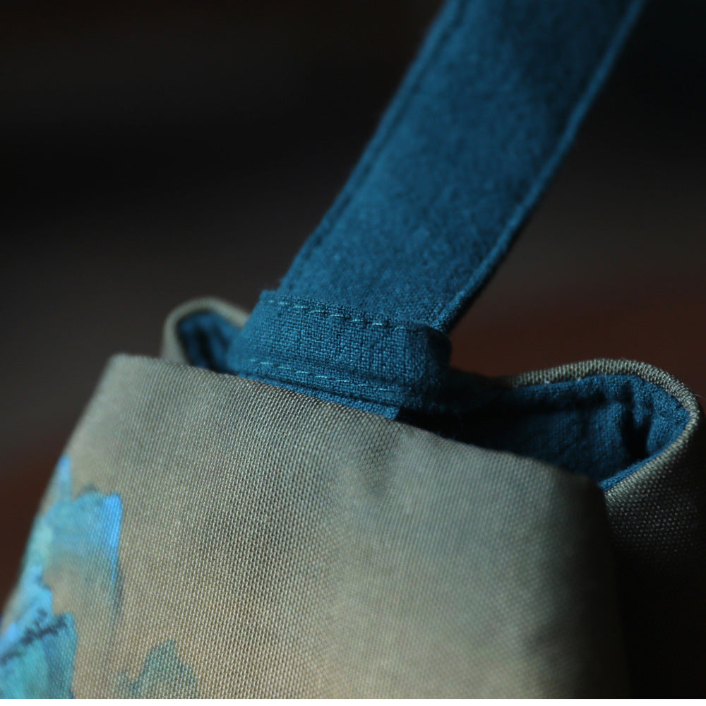 Gohobi Birds Mountains Rivers Teaware Storage Travel Bag (Handle Version) Shifuku