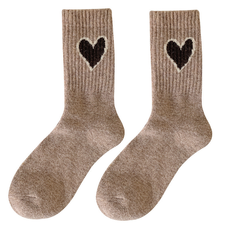 Chaussettes en laine Gohobi en forme de cœur