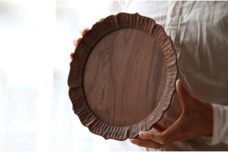 Gohobi Handcrafted Solid Wooden Lace-Edge Tray