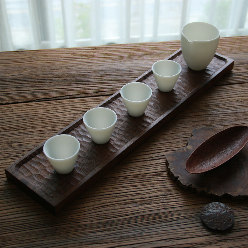 Gohobi Handcrafted Black Walnut Solid Wood Serving Tray