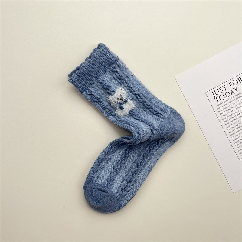 Gohobi Blue-Grey Puppy Women Socks
