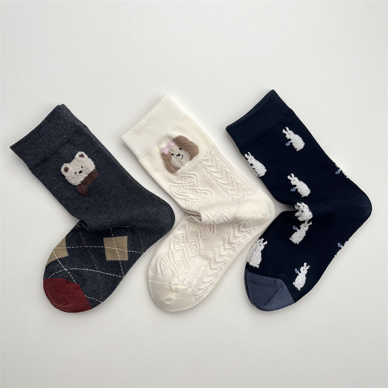 Gohobi Fuzzy Animals Cotton Socks
