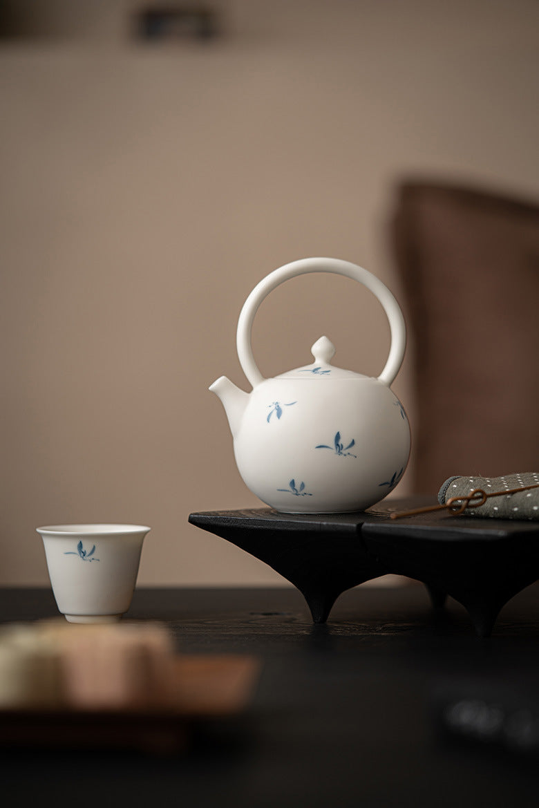 Gohobi Hand-Painted Orchid Teapot