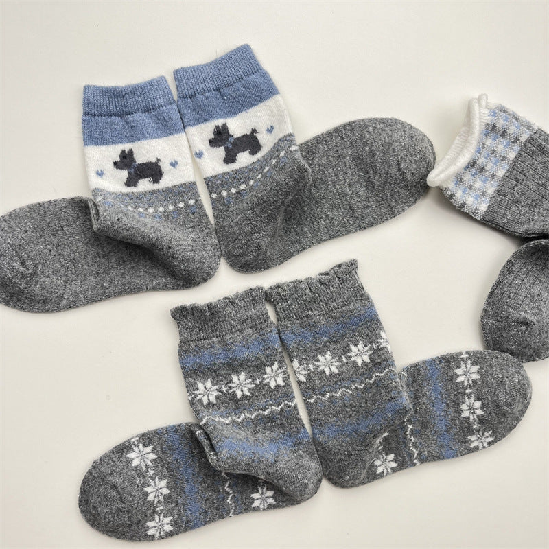Gohobi Blue-Grey Puppy Women Socks