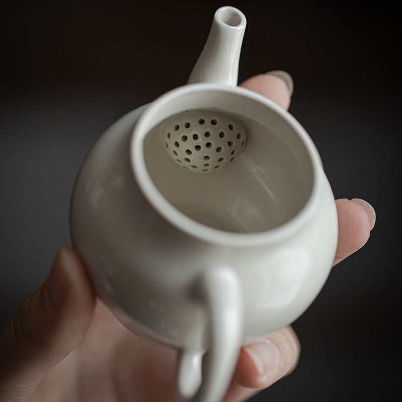 Gohobi Japanese-Style Grass Ash Glaze Handmade Teapot
