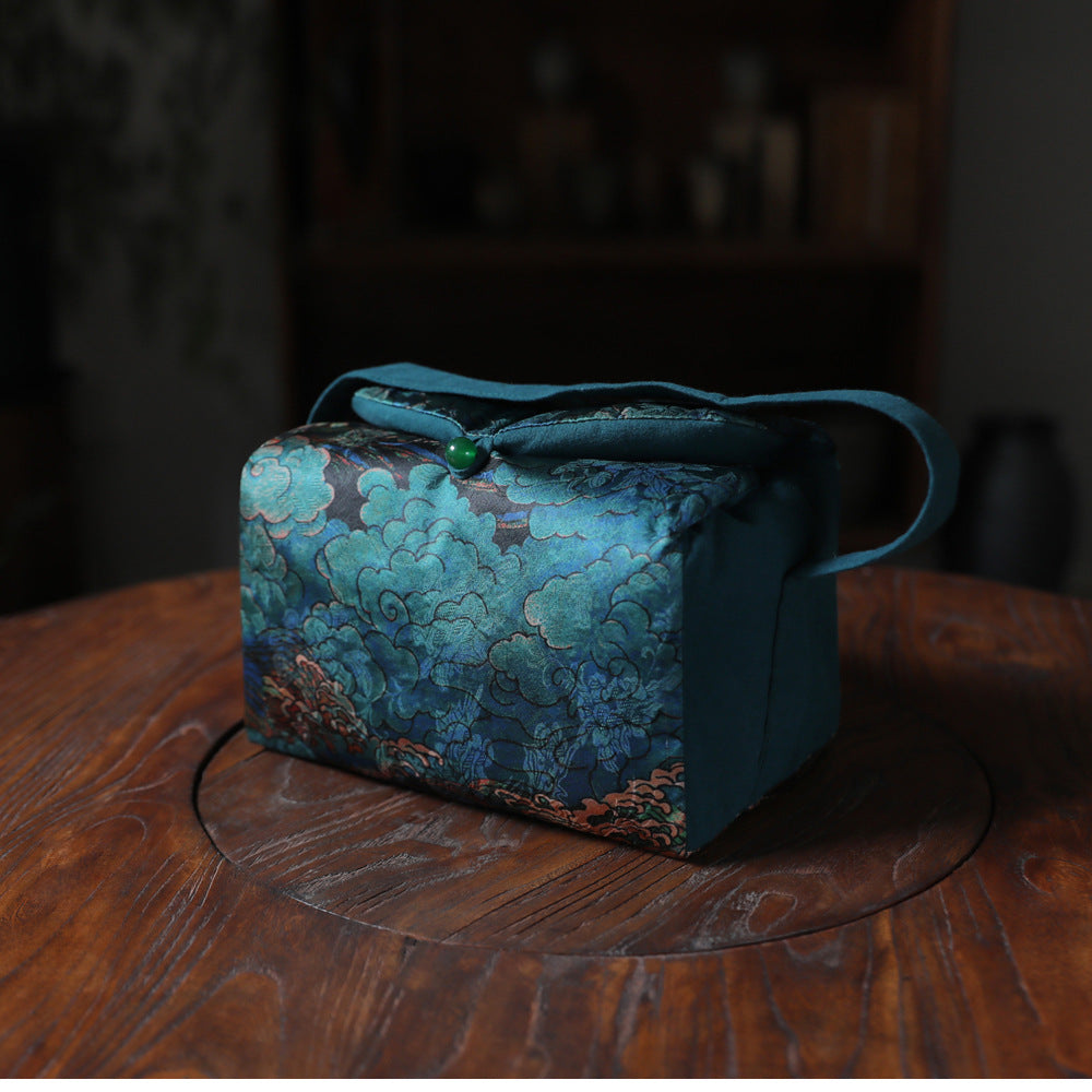 Grand sac de voyage pour le rangement des théières à motif de nuages de Gohobi