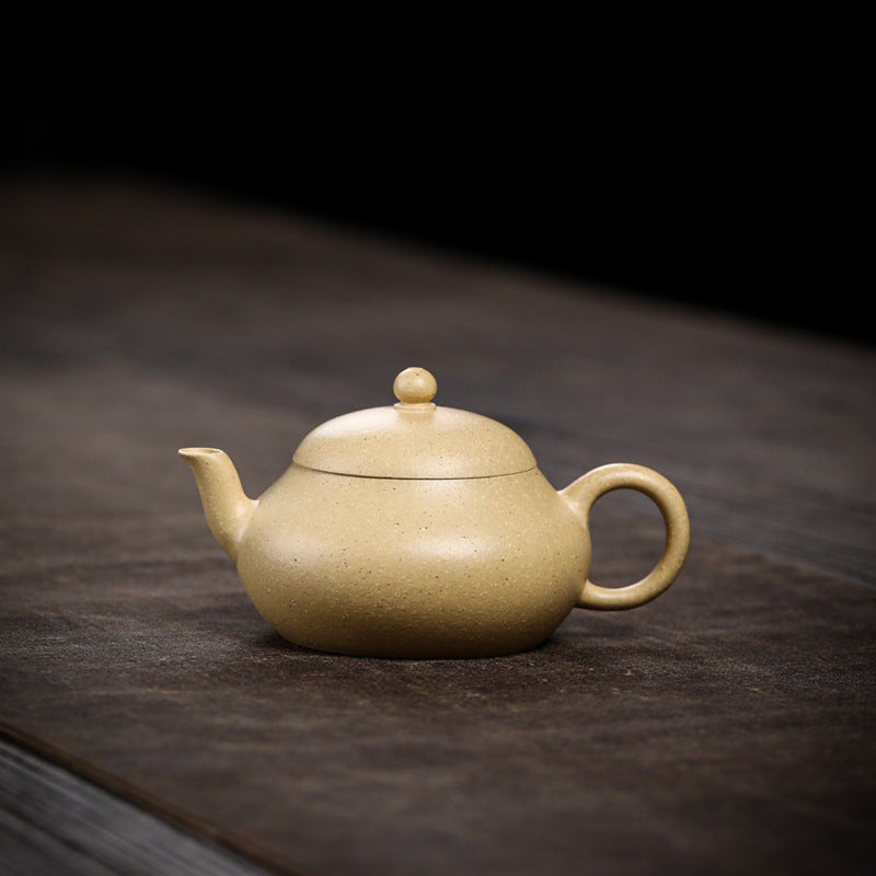 Gohobi Handmade Yixing Green Zisha Clay Junde Teapot – 110ml “Ben Lü” Clay Gongfu Teapot with Inner Push Hole, Thin-Walled Design for Chaozhou Brewing