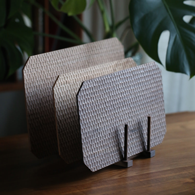 Gohobi Japanese-Inspired Dotted Cherry Wood Serving Tray