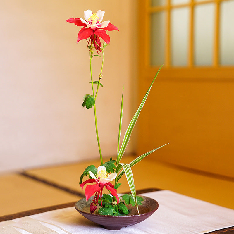 Grand vase Ikebana à trois pieds de style japonais Gohobi 008