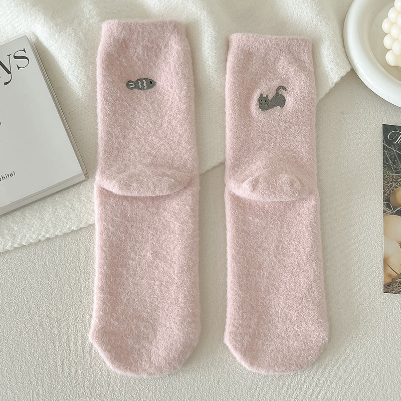 Chaussettes en velours à motif dessin animé japonais Gohobi