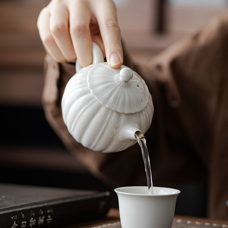 Gohobi Japanese-style Ash Glaze Handmade Ceramic Teapot