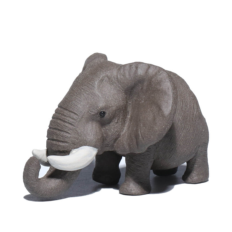Gohobi Yixing Purple Clay Elephant Tea Pet – Handmade Lucky Tea Table Ornament