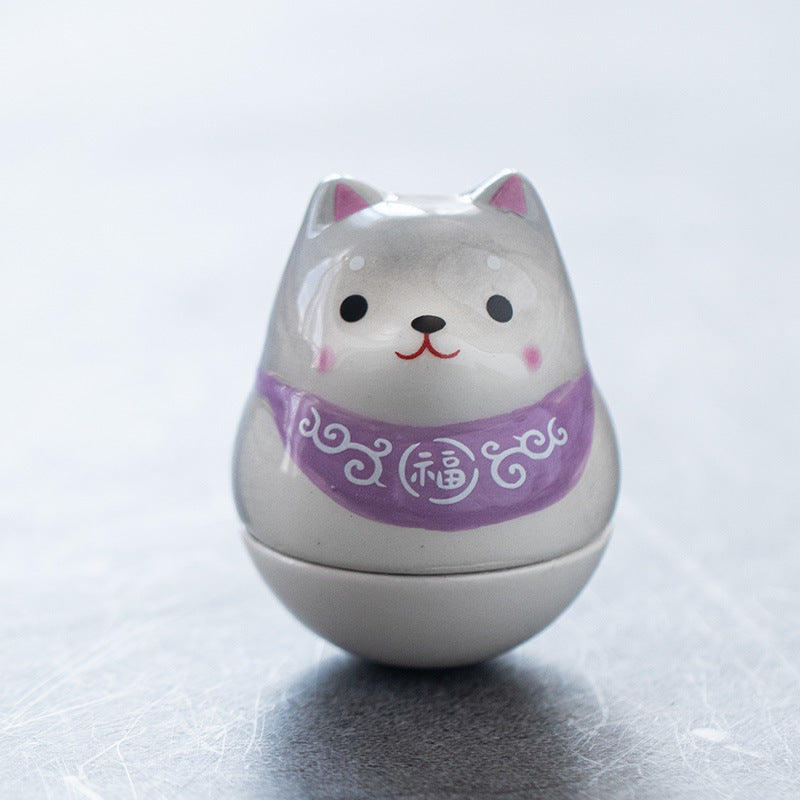 Gohobi Handmade Ceramic Shiba Inu Ornament Tumbler