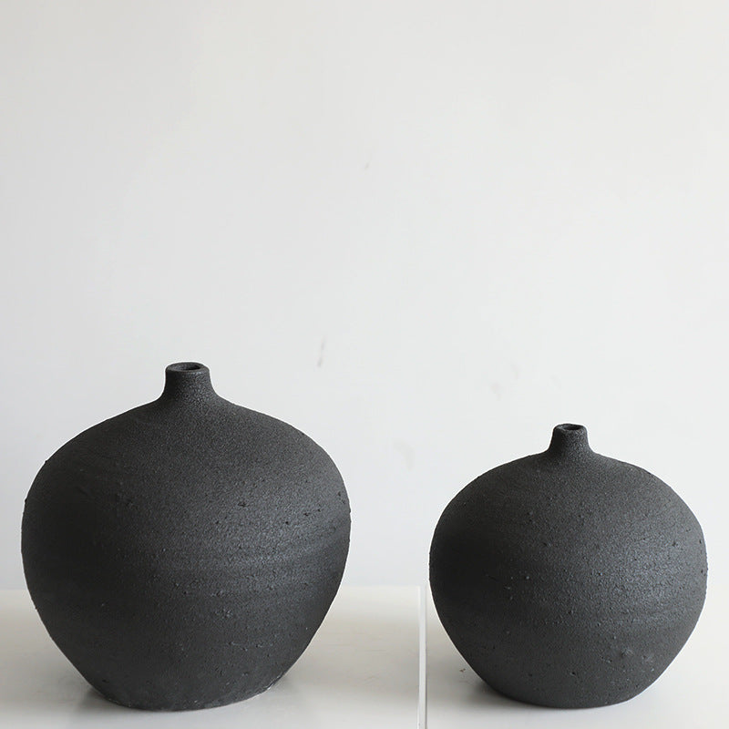 Gohobi Handmade New Chinese Style Coarse Pottery Vase