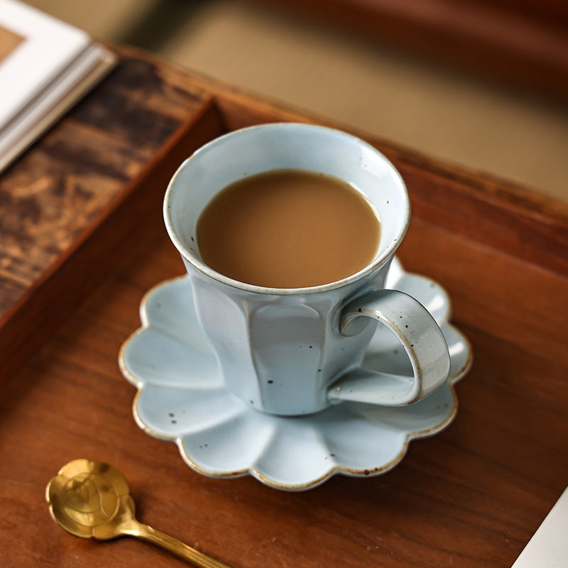 Ensemble de tasses à café et soucoupes en grès faites à la main par Gohobi