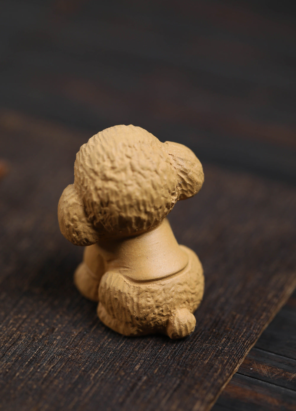 Ornement en forme de chien en peluche en argile YiXing fait à la main en céramique Gohobi