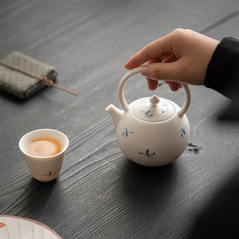 Gohobi Hand-Painted Orchid Teapot