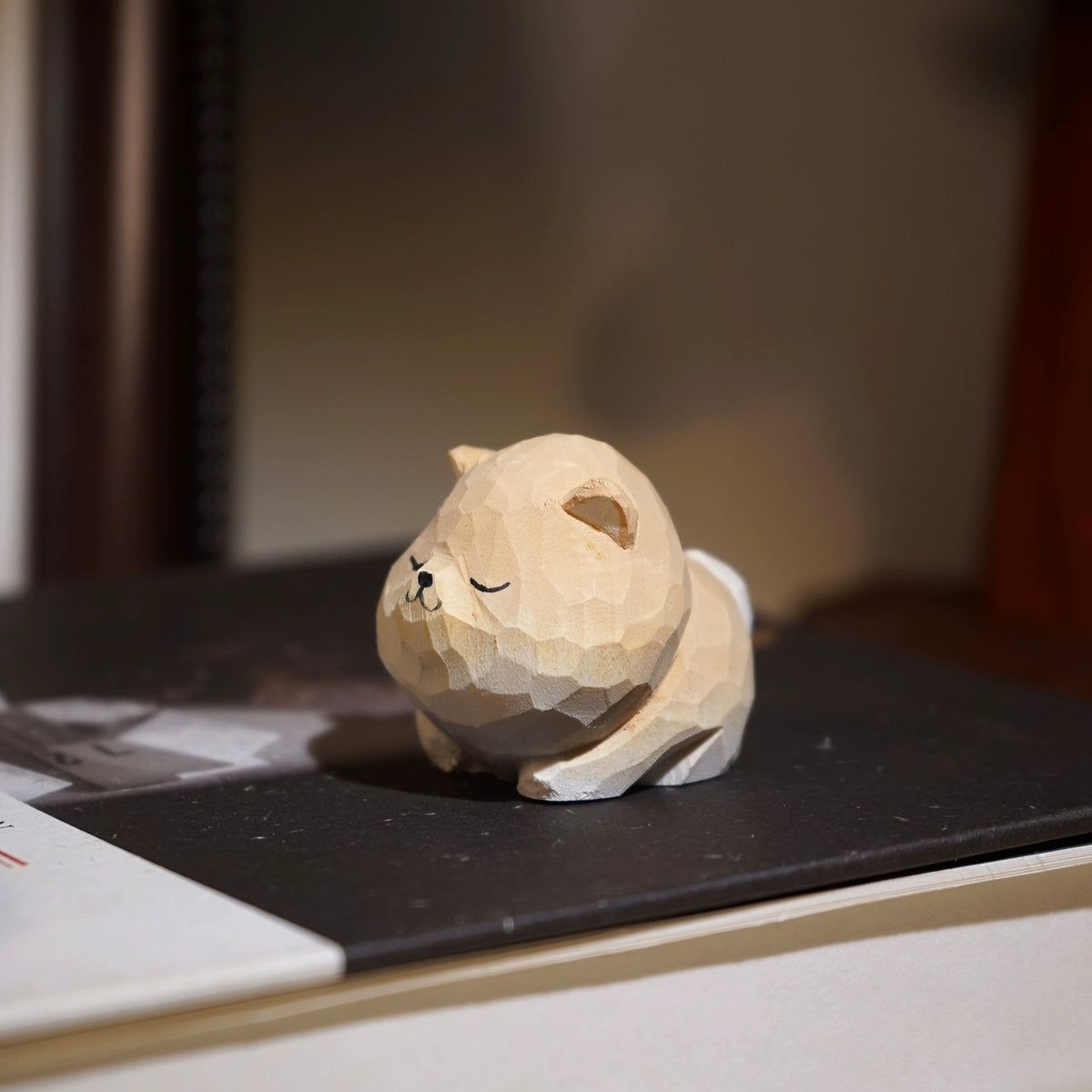 Gohobi Hand-Carved Meditating Shiba Inu Figurine