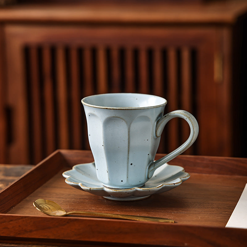 Ensemble de tasses à café et soucoupes en grès faites à la main par Gohobi
