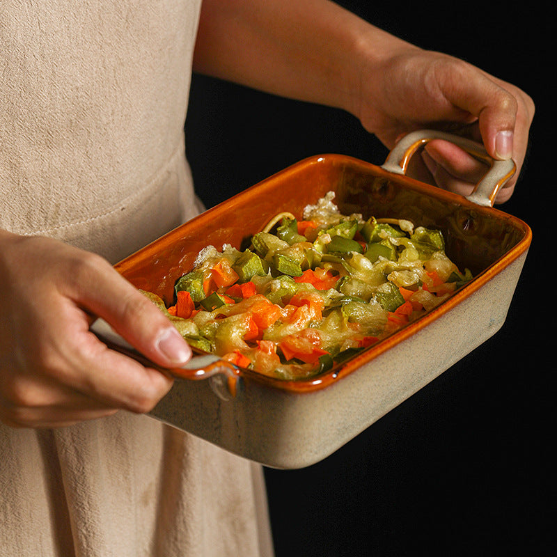 Gohobi Double-Handle Ceramic Baking Dish