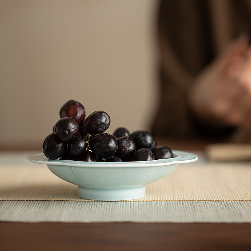 Gohobi Traditional Japanese Glazed Fruit Nuts Small Plate - Begonia Lotus 008