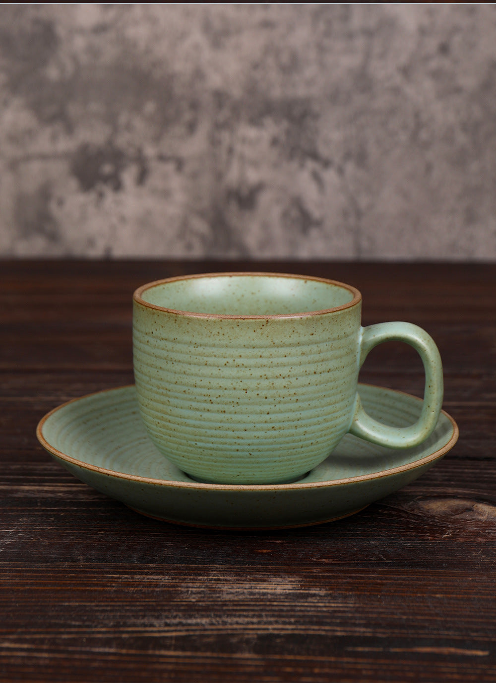 Ensemble tasse à café et soucoupe en grès japonais vintage fait main Gohobi