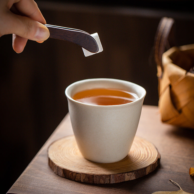 Gohobi Jingdezhen Handmade Matte White Ceramic Teacup