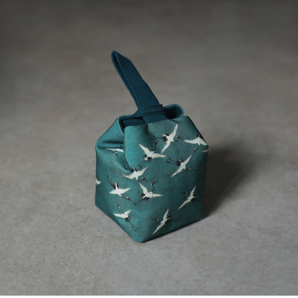 Gohobi Birds Mountains Rivers Teaware Storage Travel Bag (Handle Version) Shifuku