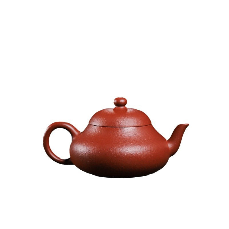 Gohobi Handmade Yixing Red Zisha Clay Teapot – 120ml Original Ore Zhuni Pear-Shaped Teapot, Handmade Gongfu Tea Teaware for Home Brewing