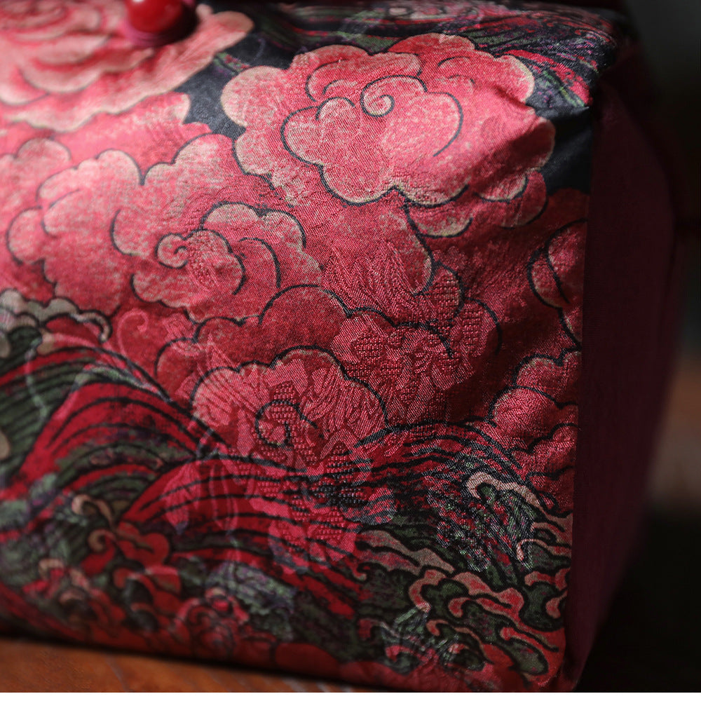 Grand sac de voyage pour le rangement des théières à motif de nuages de Gohobi