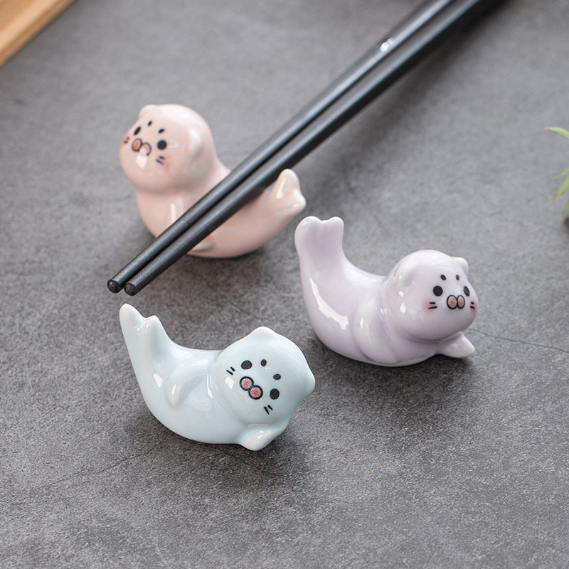 Gohobi Seal & Sea Lion Series Ceramic Chopstick Rest