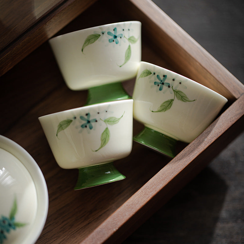 Gohobi Hand-Painted Hydrangea Ceramic Tea Cup