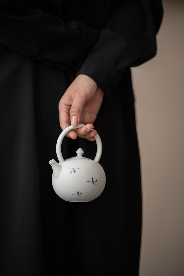 Gohobi Hand-Painted Orchid Teapot