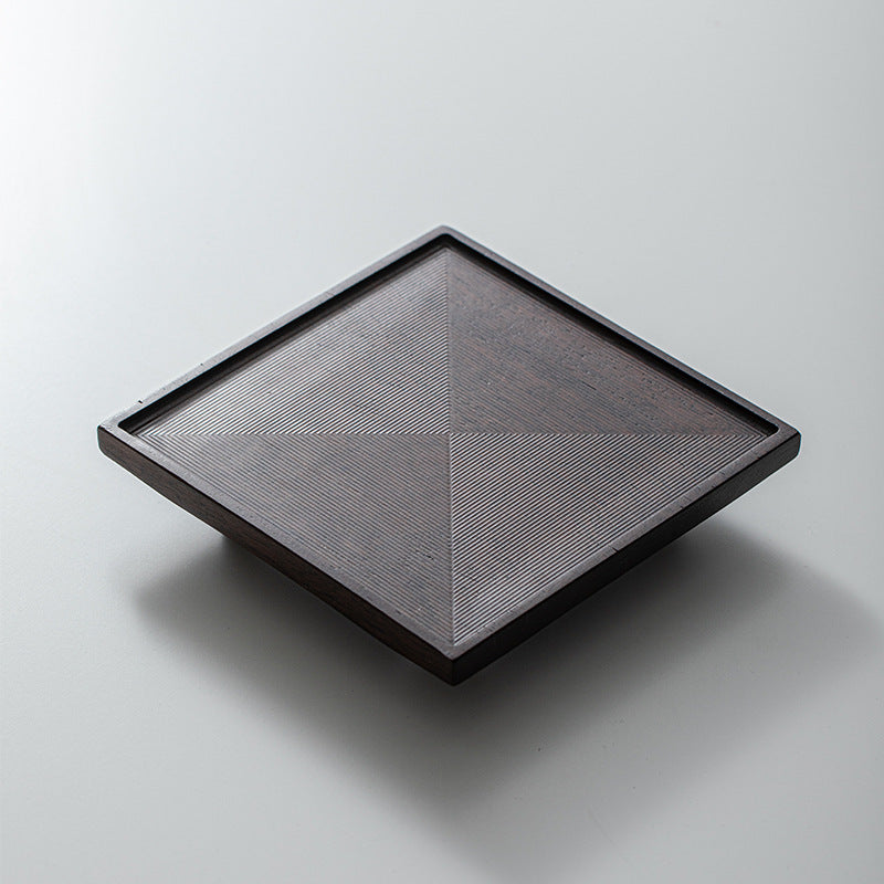 Plateau carré noir ébène Gohobi de style japonais Wabi-Sabi 004