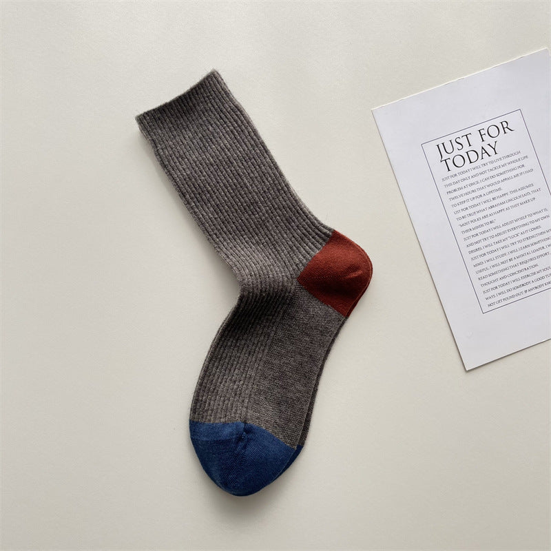 Gohobi Winter Ribbed Colorblock Women Socks