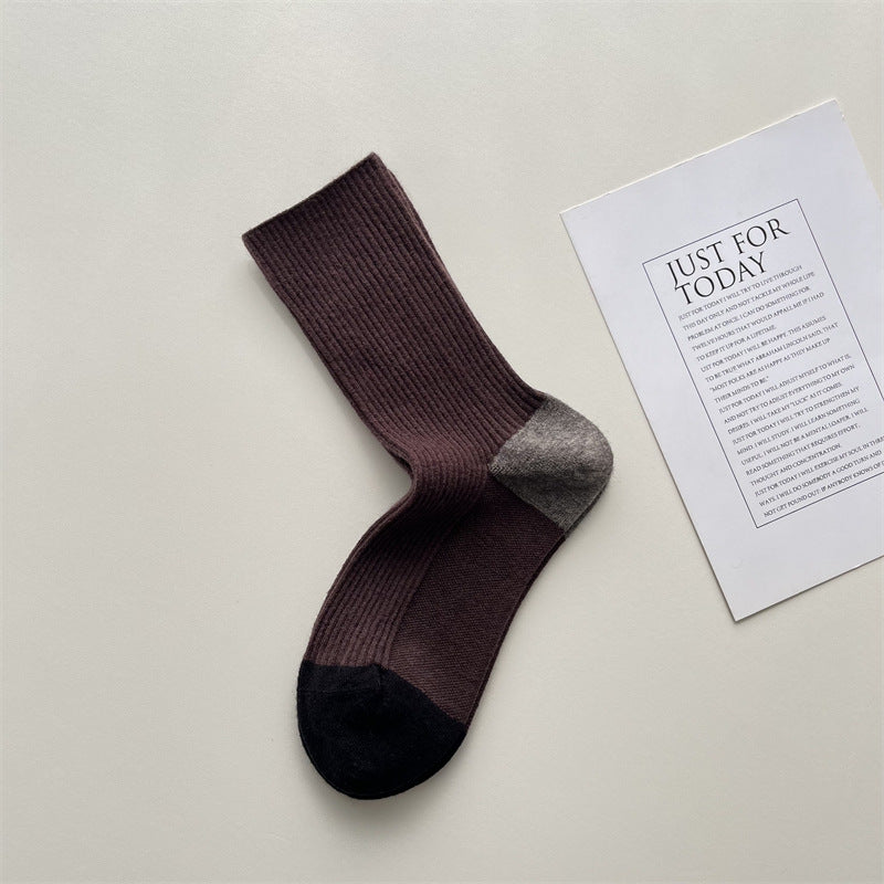 Gohobi Winter Ribbed Colorblock Women Socks