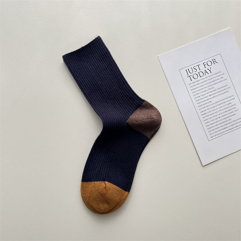 Gohobi Winter Ribbed Colorblock Women Socks